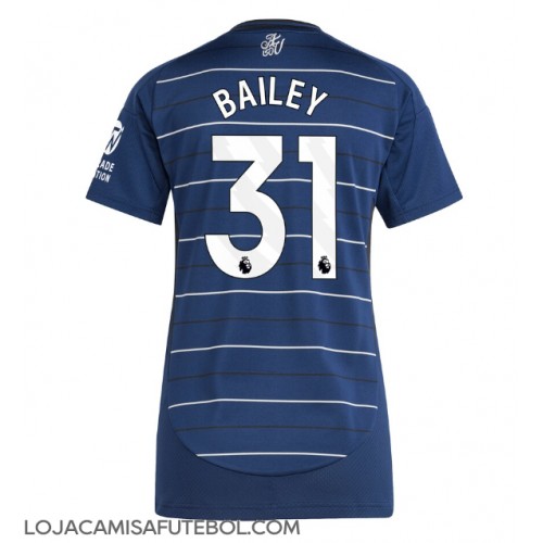 Camisa de Futebol Aston Villa Leon Bailey #31 Equipamento Alternativo Mulheres 2024-25 Manga Curta